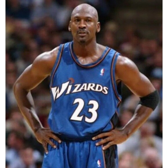 Michael Jordan (Mitch/Ness)-(Wizards)-(Jersey)-(Blue)-(Good Cond.)-(XL)-$100.00 - Picture 6 of 12